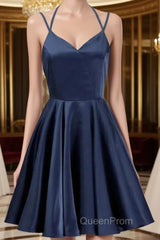 Navy Blue Short Evening Prom Dresses Juniors Homecoming Dresses