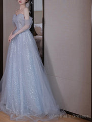 A-Line Party Dresses Elegant Dress Wedding Guest Prom Floor Length Sleeveless Off Shoulder Sequined with Sequin dress to impress