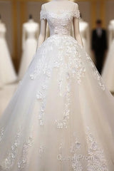 Off Shoulder Lace Long Evening Prom Wedding Dresses