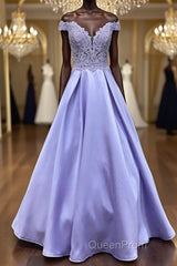 Off Shoulder Purple Lace Long Evening Prom Dresses, Off Shoulder Purple Formal Dresses, Purple Lace Evening Dresses