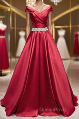 Off the Shoulder Burgundy Long Evening Prom Dresses, Off Shoulder Wine Red Formal Evening Dresses