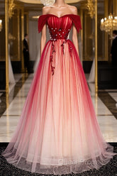 Off The Shoulder Burgundy Evening Prom Dresses, Wine Red Off Shoulder Formal Graduation Dresses