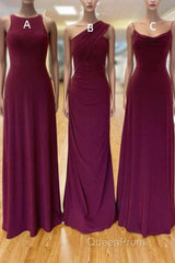 Off-The-Shoulder Floor Length Chiffon Long Bridesmaid Dresses