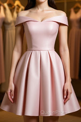 Off The Shoulder Pink Homecoming Dresses Short Evening Prom Dresses, Off Shoulder Graduation Dresses, Formal Dresses, Evening Dresses