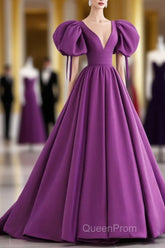 Off The Shoulder Purple Satin Long Evening Prom Dresses, Purple Off Shoulder Long Formal Evening Dresses