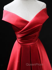 Off the Shoulder Red Long Evening Prom Dresses, Red Off Shoulder Long Formal Evening Dresses