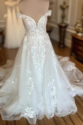 Off The Shoulder Tulle/Lace Wedding Dresses
