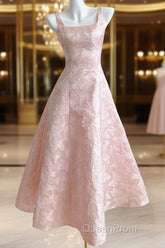 Pink A-Line Vintage Butterfly Embroidered Satin Evening Prom Dresses Birthday Dressesed01772