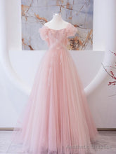 Pink Long prom dress, Pink A line Formal Graduation Dresses