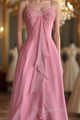 Pink Sheath Long Evening Prom Dresses Sweet Formal Party Dresses