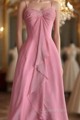 Pink Sheath Long Evening Prom Dresses Sweet Formal Party Dresses