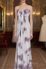 Pretty A Line Halter Floral Chiffon Long Evening Prom Dresses Birthday Dresses For Women