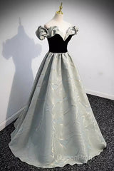 Pretty A Line Off The Shoulder Satin Long Evening Party Dresses Evening Prom Dresses