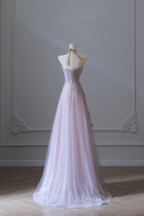 Pretty Ball Gown Sweetheart Pink Floral Tulle Long Evening Prom Dresses Evening Gowns