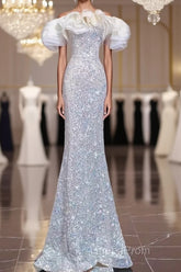 Pretty Mermaid Off The Shoulder Sequin Long Evening Party Dresses Evening Prom Dresses