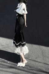 Princess A Line Black Satin Long Evening Prom Dresses Night Lolita Dresses Birthday Outfits