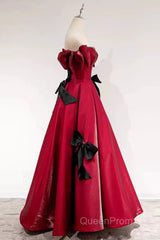 Princess A Line Off The Shoulder Party Dresses Red Evening Prom Dresses