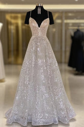 Princess A-line Sweetheart Sleeveless Sweep Train Metallic Yarn Evening Prom Dresses