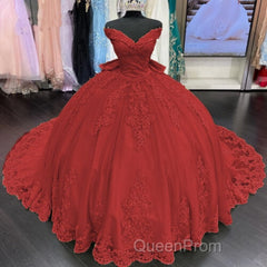 Princess Lace Off Shoulder Gold Quinceanera Dresses Applique With Bow