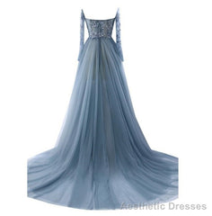 A-Line/Princess Tulle Long Sleeves Sweetheart 2025 Prom Dresses