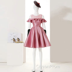 Pink Short Girls Cute Short Evening Prom Dresses