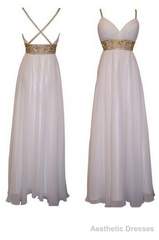 Low Back Boho with Beaded Waist Occasion Evening Dresses