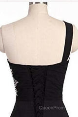 A Line Ombre Blue And Black One Shoulder Short Dc289 Evening Prom Dresses