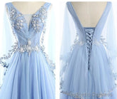 Beautiful Tulle Light Blue Floor Length Prom Dress, New Party Dress