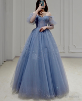 Prom Dresses, High End Atmosphere Puff Sleeve Bridal Dress, Long Sleeve Banquet Evening Dress, Fairy Thin Puff Skirt