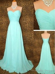 Bridesmaid Gown Pretty Blue Prom Dresses, Chiffon Prom Gown Simple Bridesmaid Dress, Cheap Evening Dresses, Fall Wedding Gowns