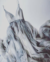 Spaghetti Straps V Neck Long Senior Women Prom Dresses