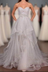 2024 Custom Made Silver Sweetheart Beading Layered Sleeveless Pegeant Evening Prom Dresses