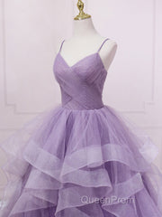 Purple sweetheart neck tulle long Evening Prom Dresses purple tulle forma gown