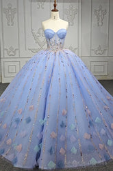 Quinceanera Dress Chic Strapless Sweep Train Evening Dresses Sweetheart Lace Up Prom Dresses