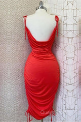 Red Cowl Neck Midi Bodycon Dresses