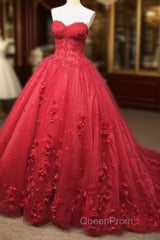 Red Lace Evening Prom Dresses With Train