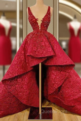 Red Lace Evening Prom Dresses Elegant Cocktail Dresses Party Sexy Celebrity Dresses