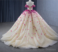 Romantic Heart Off-the-Shoulder Tulle Quinceaera Dress