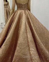 Rose Gold Quinceanera Dresses Sweetheart Sequin Ball Gown