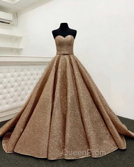 Rose Gold Quinceanera Dresses Sweetheart Sequin Ball Gown