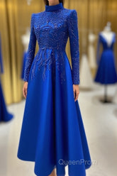Royal blue Evening Prom Dresses lace Beaded evening Dresses,Wedding Party Dresses