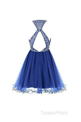 Royal Bule Tulle Homecoming Dresses Short Evening Prom Gowns
