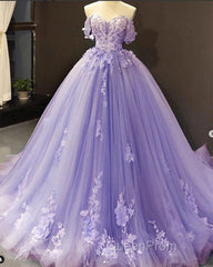 Princess Quinceanera Dresses Off The Shoulder Applique Sweet 16 Party Evening Prom Gowns
