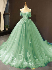 Princess Quinceanera Dresses Off The Shoulder Applique Sweet 16 Party Evening Prom Gowns