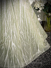 Sage A-Line Off The Shoulder Glittering Tulle Sequins Long Evening Prom Dresses Sweet 16 Dresses