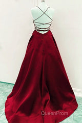 Satin Empire Evening Prom Dresses Lace Up Back