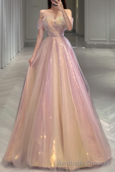 Sexy A line Off The Shoulder Prom Dresses With Sleeves Long Prom Gown