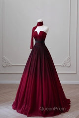 Sexy Ball Gown Strapless Long Burgundy Evening Prom Dresses Evening Dresses