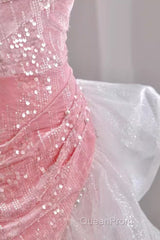 Sexy High Low Off The Shoulder Pink Velvet Evening Prom Dresses