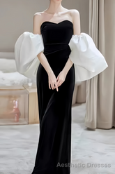 Sexy Mermaid Off The Shoulder Black Prom Dresses Long Prom Dress